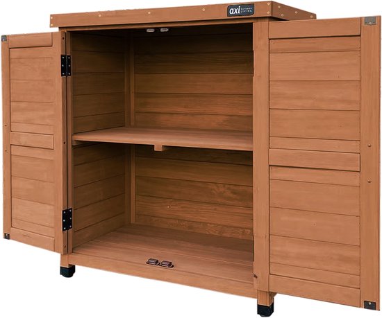 AXI Felix Aufbewahrungsschrank aus Holz – Gartenschrank aus FSC-Holz – Magnetverschluss – Verstellbare Füße – 80 x 45 x 93 cm – Kaffee-Braun