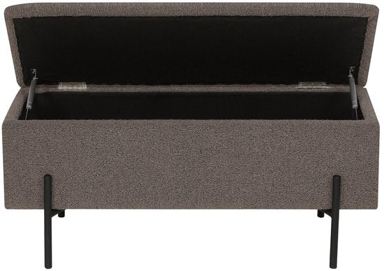 House Nordic Aufbewahrungsbank Watford – brauner Bouclé-Stoff – 95 x 43 x 37 cm