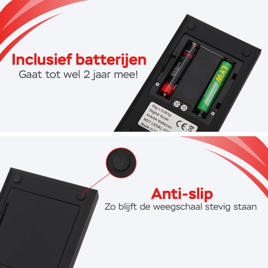 Kitchenwell digitale Mini-Präzisionsküchenwaage - 0,001 bis 100 Gramm - 11,0 x 6,3 cm - batteriebetriebene Taschenwaage - Küchenwaage