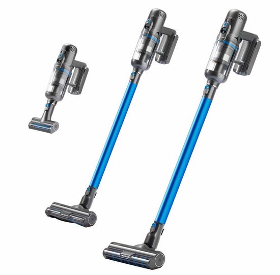 Puppyoo T12 Pure Steel Staubsauger, kabellos mit Handstaubsauger – HEPA 12 – Blau