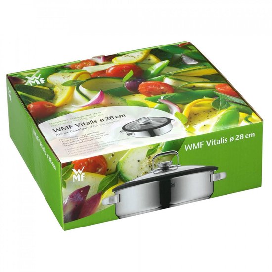 WMF Vitalis – Dampf- und Bratpfanne – Ø 28 cm – Edelstahl – Mit Deckel – Für Induktionsherde geeignet
