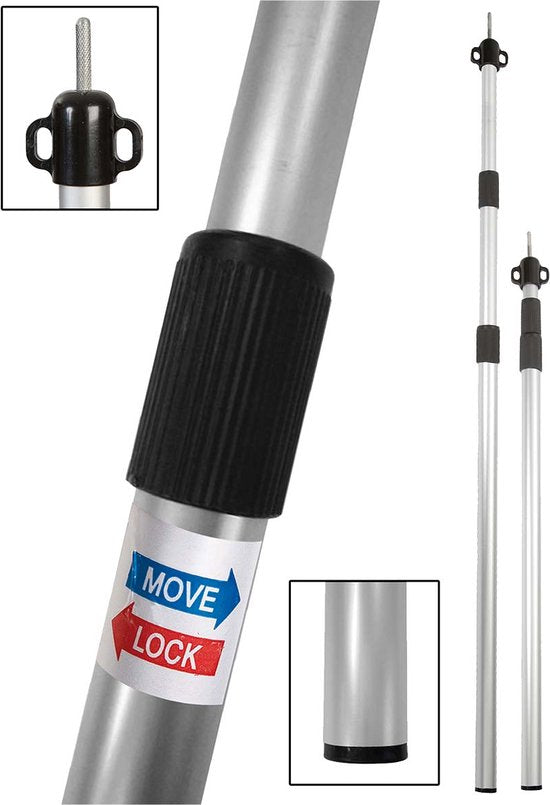 Bo-Camp Spanstock-Markise – Teleskopisch – 3-teilig – 102–260 cm