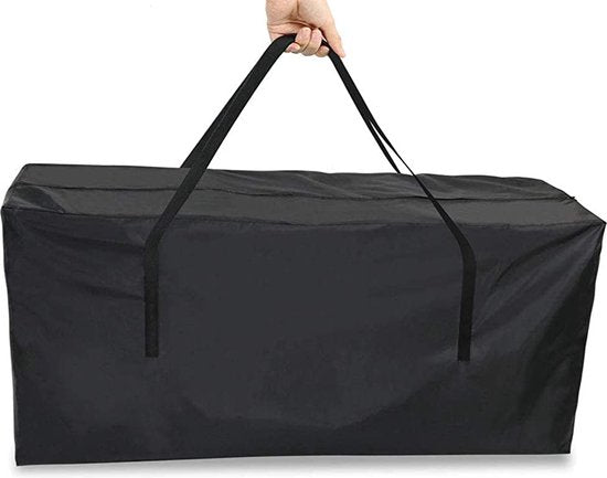 Gartenkissentasche - Schwarz - 173 x 76 x 51 cm - Aufbewahrungstasche für Gartenmöbelkissen - Gartenstuhlkissentasche - Gartenset Kissen Aufbewahrungstasche