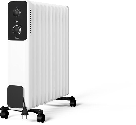 Tristar KA-5381 Ölradiator – Elektroheizung 2500 W – Geräuscharm – Mit Thermostat – Mobil – Sicher – 3 Heizstufen – Mobiler Heizkörper
