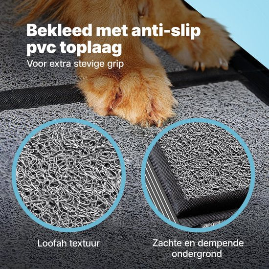 Jake und Jacky Hundetreppe für das Auto – Zusammenklappbare Hundetreppe – Rutschfeste Treppe für große Hunde – Zusammenklappbar – Reflektierend – 180 x 55 cm – Gewicht bis zu 70 kg