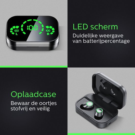 Otiume - Völlig drahtlose Ohrhörer - HiFi-Extra-Bass-Sound - Touch-Bedienung - Drahtlose Ohrhörer - Schweiß- und regenfest - Sport-Ohrhörer - Bluetooth