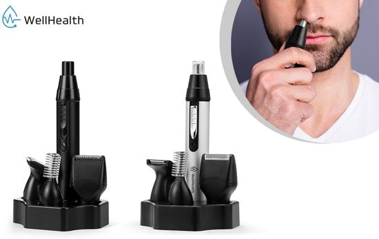 Wellhealth - 4-in-1-Nasen- und Ohrhaartrimmer - Schwarz