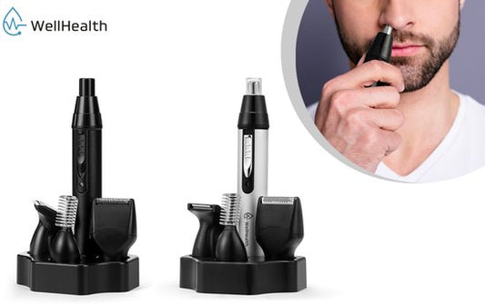 Wellhealth - 4-in-1-Nasen- und Ohrhaartrimmer - Schwarz