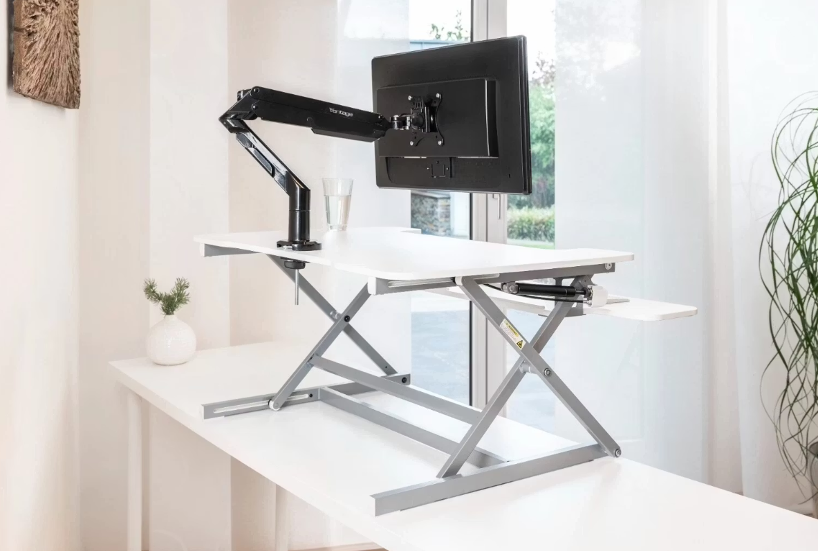 Vantage Flexdesk PC-Arbeitsplatz - Sitz-/Stehpult-Konverter - 89 x 59 cm - Verstellbar 14-50 cm