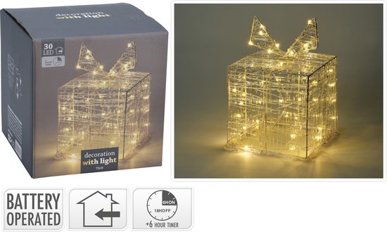 Nampook SET aus 2 beleuchteten Geschenkboxen - 30 LED - 15 cm hoch