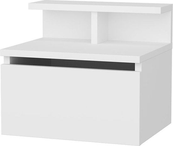 Asir - Nachttisch - Weiß - 35 x 39,8 x 31,9 cm