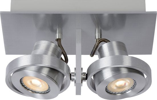 Lucide LANDA Deckenstrahler – LED „Dim to warm“ – GU10 – 2×5 W, 3000 K/2200 K – Mattchrom