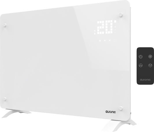 Auronic Electric Heater - Konvektorheizung mit Thermostat und Fernbedienung - Flächenheizung - bis zu 22 m3 - 2000 W - Weiß