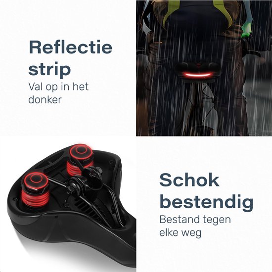 Unisex Fahrradsattel - Ergonomisch - Mit Federung - Fahrradsattel - Gelsattel - Rennrad - Mountainbike - Damen - Sattel - Zubehör - Rocksattel Damen - Fahrradhalter - Sattelschiene - Schwarz - Proskill