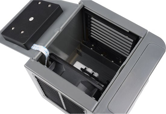 Princess 355500 Premium Mini-Luftkühler 14,2 x 14,2 x 14,8 cm – Tragbare Klimaanlage für Schreibtisch und Schlafzimmer – Luftkühler mit USB-C-Anschluss, LED-Beleuchtung in 7 Farben, herausnehmbarer Wasserverdunstungsfilter, persönlicher Kühler, kompakt fü
