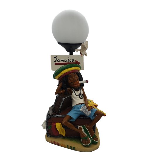 Weedzubehör rastafari Schreibtischlampe - witzige Reggae Rasta Weedzubehör Lampe auf Schrank 33 cm hoch 1,5 m Kabel inkl. Schalter | DirectedChoice