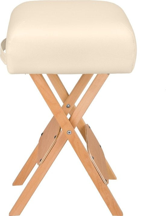 tectake - Massagehocker mit 2 Rollenkissen beige 400430
