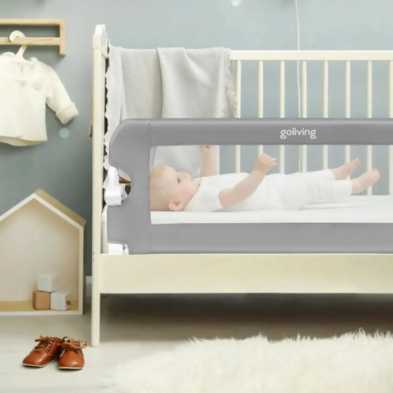 Goliving - Zusammenklappbares Bettgitter - 120 x 45 cm - Grau