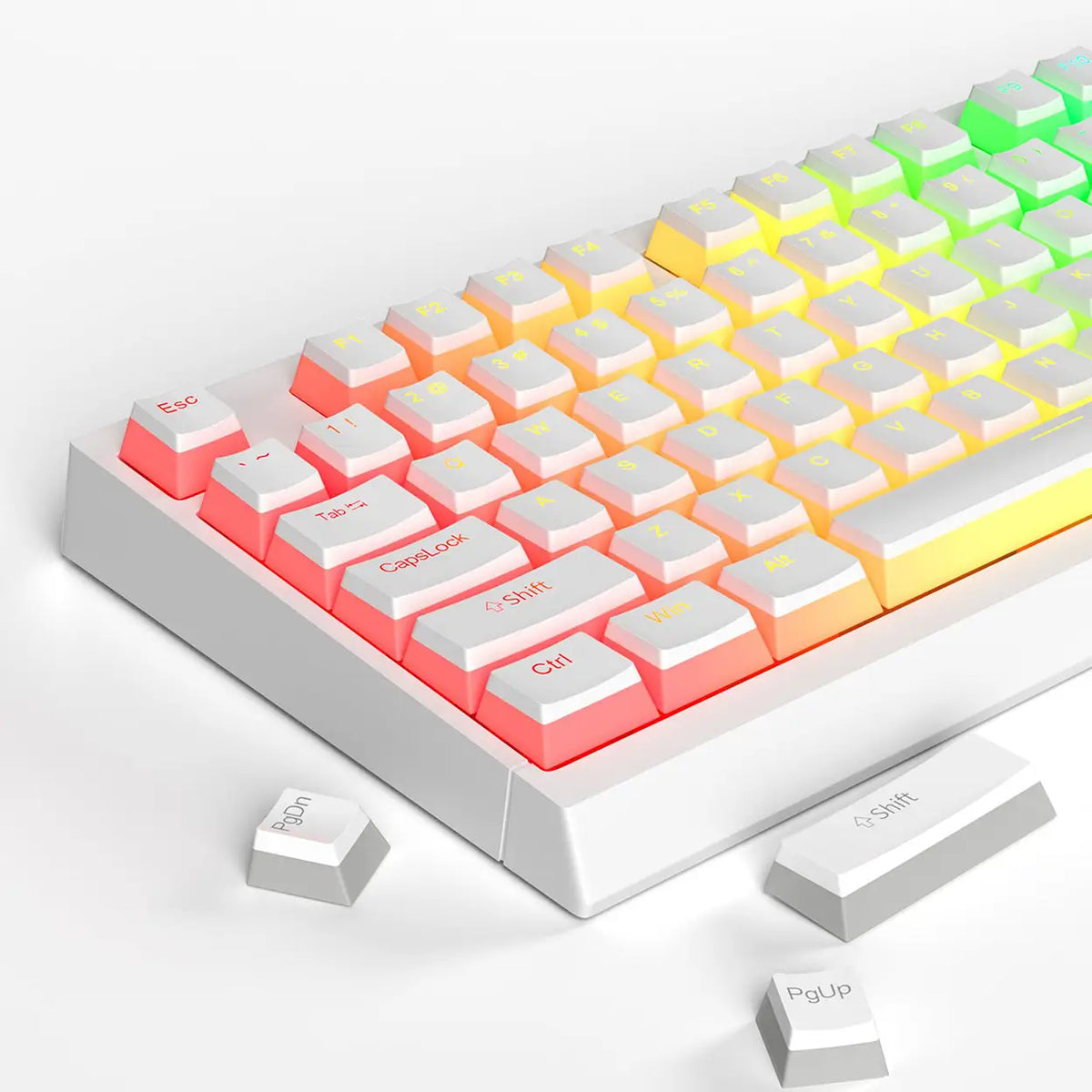 MageGee Double Shot PBT Pudding-Tastenkappen – 130 Tasten – weiß