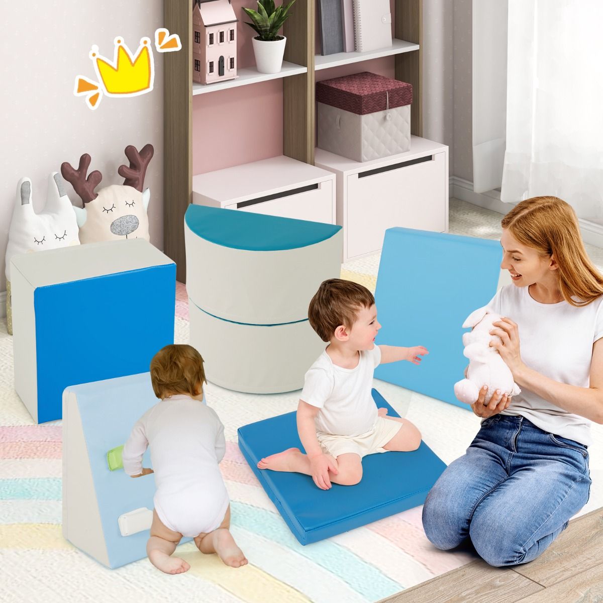 Coast Schaumstoff-Kletterblöcke, Set – 6-teilig – Weiche Spielblöcke – Mehrfarbig