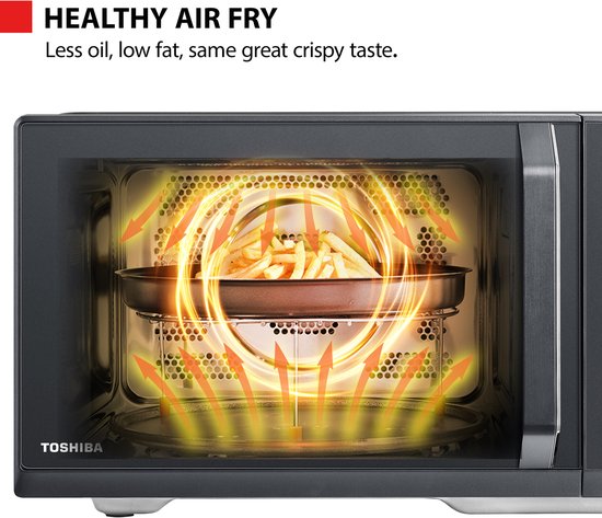Toshiba MW3-SAC26SF(BK) – Mit Air-Fry-Funktion – Smart-kompatibel – 26 Liter – Freistehend