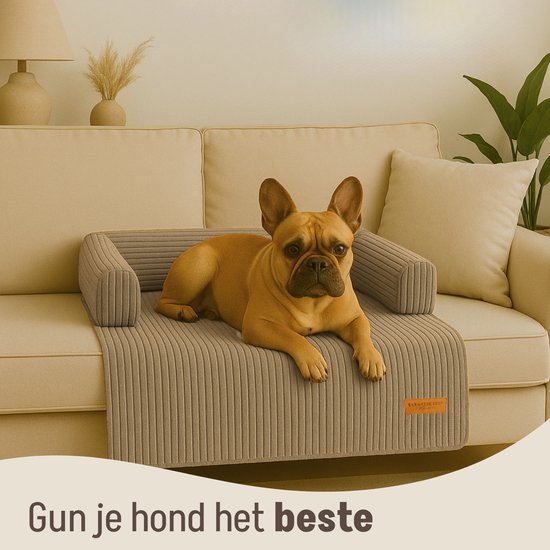 By Cee Cee Original Hundedeckenbank - Hundedeckenbank - Hundekorb - Premium - komplett mit Reißverschluss - Rippengewebe - Braun - 90x90 - Größe M