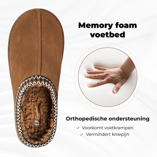 Hausschuhe für Damen – Pantoffeln – Größe 42/43 – Chestnut – Rutschfest – Comfeet