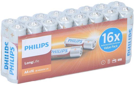 Philips Longlife-Batterien – AA – 16 Stück