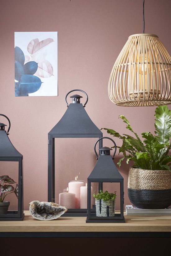 Mica Decorations Jorck Pflanzenkorb - 3er-Set - H24 x Ø26 cm - Schwarz