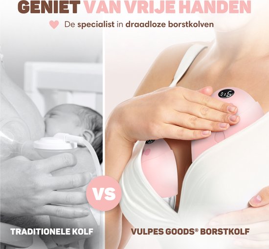 Vulpes Goods® BabyCare Hands-free Breast Pump - Tragbar - Doppelte elektrische Hands - 2 Stück - MAX Version