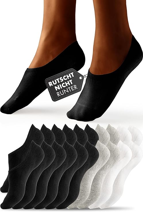 Heroism 10 Paar Söckchen für Männer und Frauen - Unsichtbare Trainersocken, atmungsaktiv und bequem - Größe 43-46