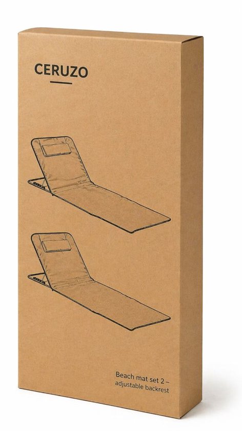 Ceruzo Strandmatten-Set 2 – Verstellbare Rückenlehne – Zusammenklappbar – Aquablau