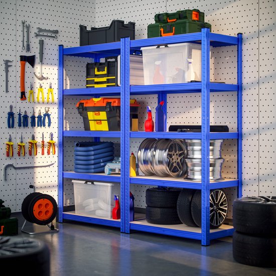 MONZANA 2x schraubenloser Regalschrank - 180x90x40cm Total 1750kg - Blau