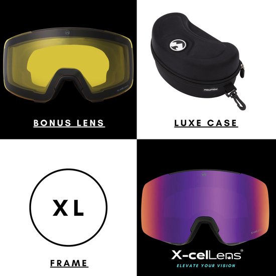 MowMow LOCAL Skibrille Männer L/XL + Extra Scheibe - Magnetisch - Bio-Frame - R-Strap - UV400