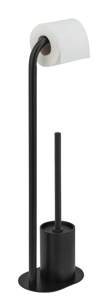 WENKO Levante WC-Set Schwarz – Standmodell – Edelstahl – 23 x 63 x 17 cm