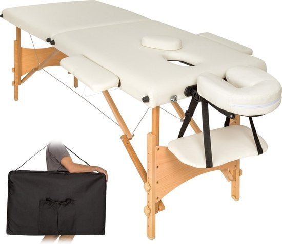 2-Zonen-Massagetisch beige - 5cm + Tragetasche - 401462