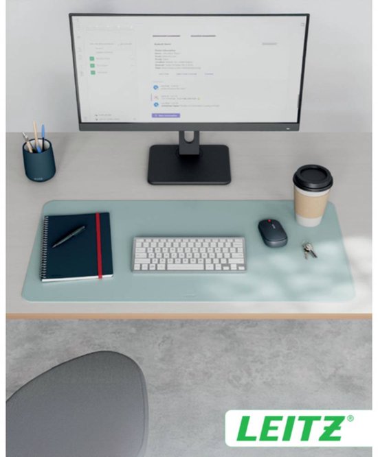 Leitz Große Schreibtischunterlage 80 × 40 cm – rutschfest – Schreibtischmatte – wasserdicht – für Tastatur und Maus – Mint