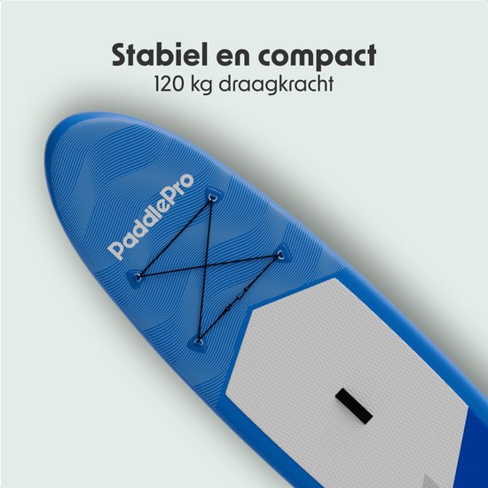 LifeGoods SUP Board All-round Compact - mit Sitz - 100 KG Tragfähigkeit - 300 x 76 cm - Aufblasbar - Komplettes SUP Paket - Blau