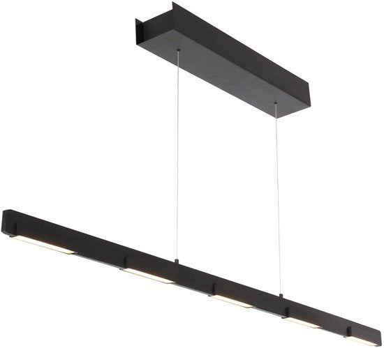 Hängeleuchte Bloc 3296ZW Schwarz, höhenverstellbar, aus Glas und Metall – Steinhauer, 120 cm, mit LED-Modul und Dimmfunktion