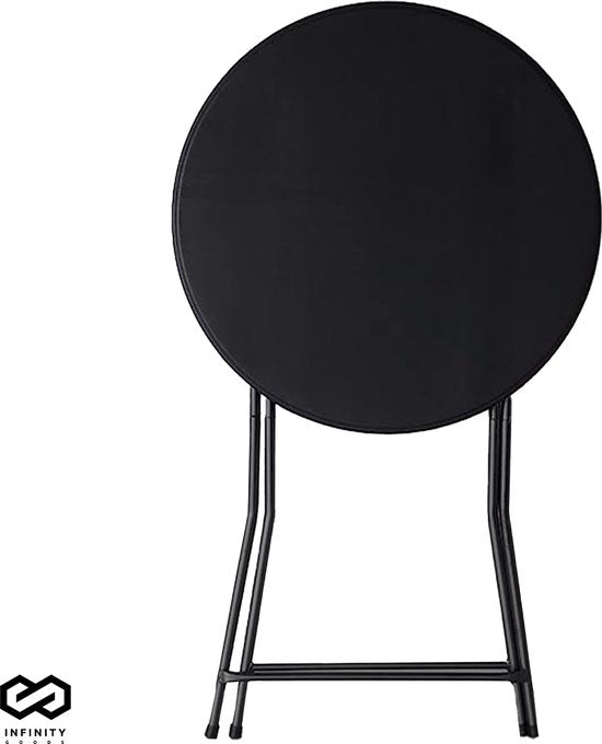 Infinity Goods Stabiler schwarzer Stehtisch - Partytisch - Stabil und wetterfest - klappbar - 80cm x 110cm - Party - 1 Stück - Schwarz