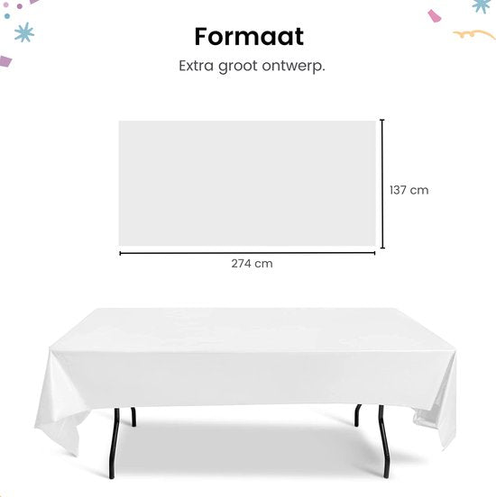 Partizzle 2x Plastik Einweg-Tischdecke - Braut zu sein Dekorationen - Weihnachten Hochzeit Hochzeit Dekoration - Geburtstag - Weiß - 274 x 137 cm