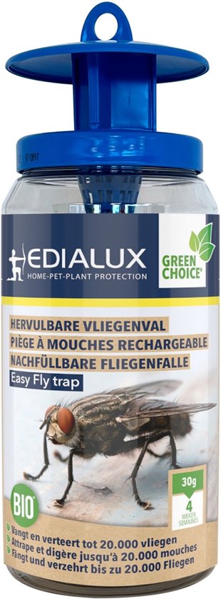 Edialux Wiederverwendbare Fliegenfalle – inkl. Lockstoff
