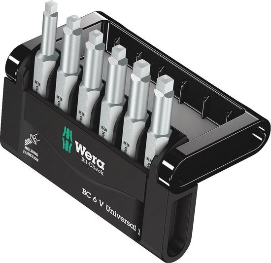 Wera Bit-Check 6 V Universal 1 05056478001 6-teiliges Bitset mit Innenvierkant (Robertson) Torsionszone