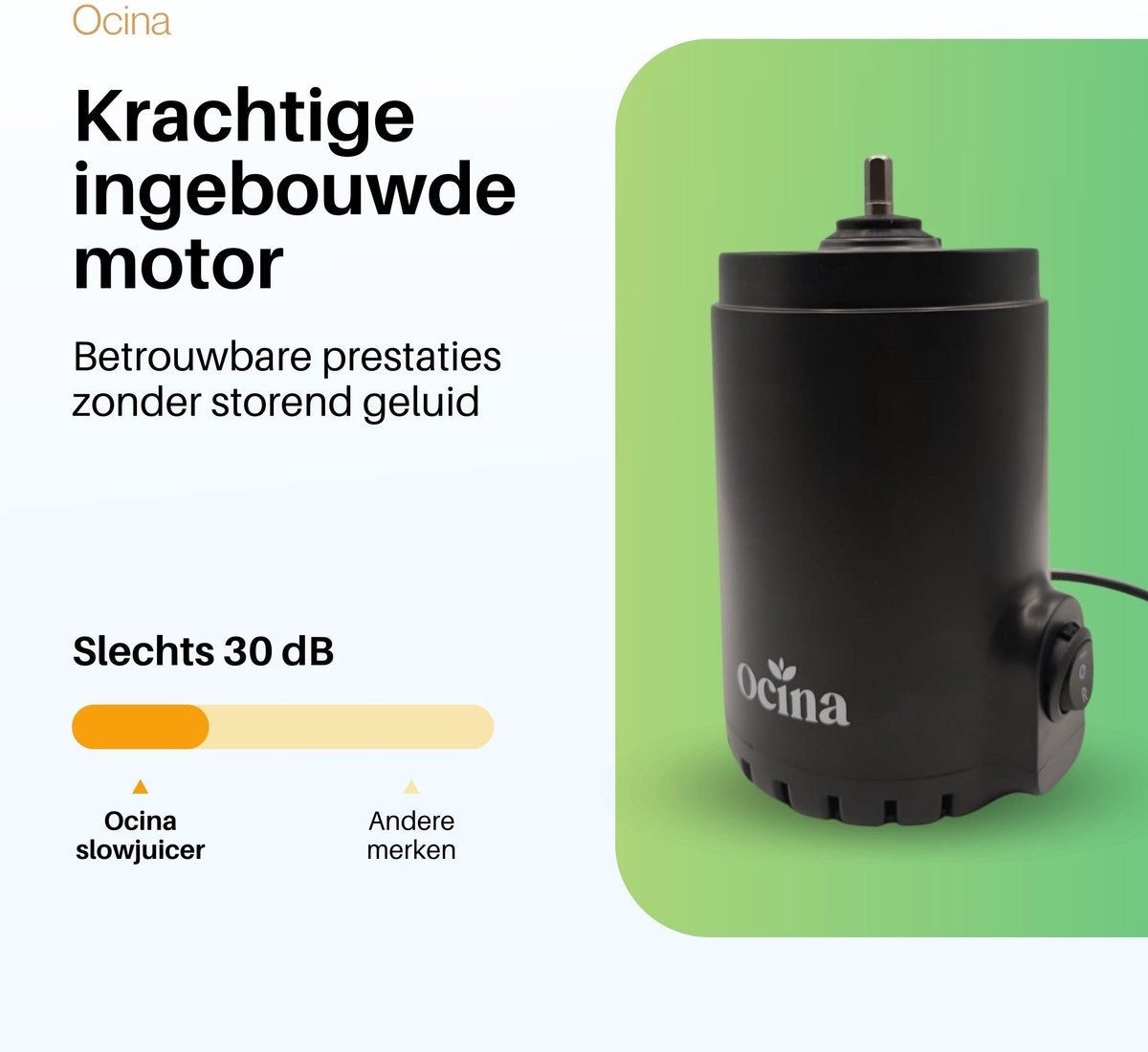 Ocina Slowjuicer - Entsafter für Gemüse und Obst - Trockenes Fruchtfleisch - Schwarz