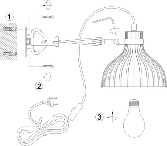 Anne Lighting Wandleuchte Dunbar – schwarz – Metall – 3093ZW