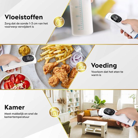 MostEssential Infrarot-Thermometer PRO Edition - Ohrthermometer - Fieberthermometer - Stirnthermometer - Körperthermometer - Fieberthermometer für Erwachsene, Kinder und Babys - berührungslos - 20F