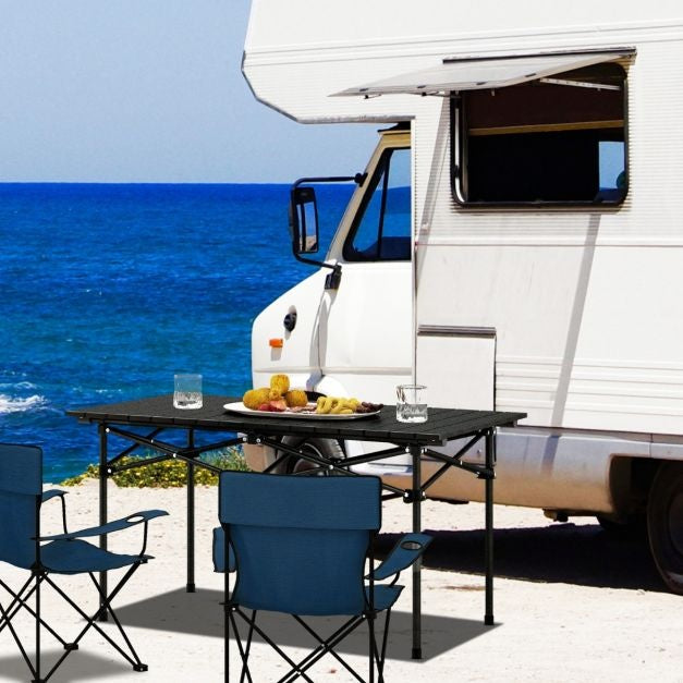 Coast Campingtisch Aluminium mit Tragetasche - 95 x 55 x 50 cm - Max. 60 kg - Schwarz