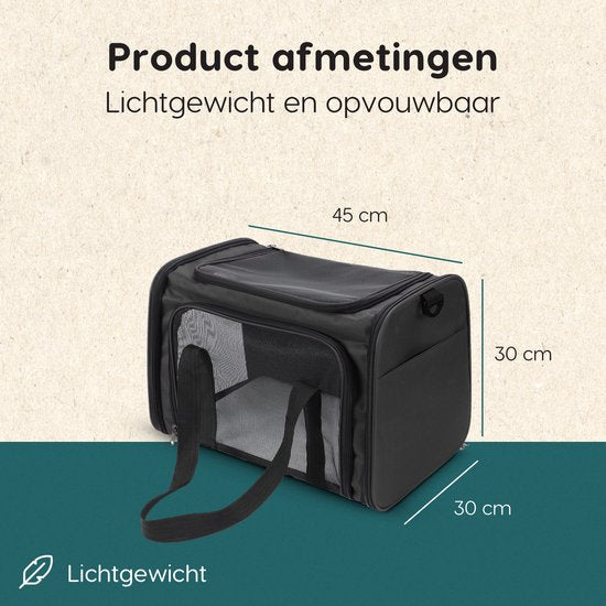 Volcan Travel Bag Cat - Reisekorb - Tragetasche Katzen - Transportbox mit Toplader - Tragekorb Anthrazit