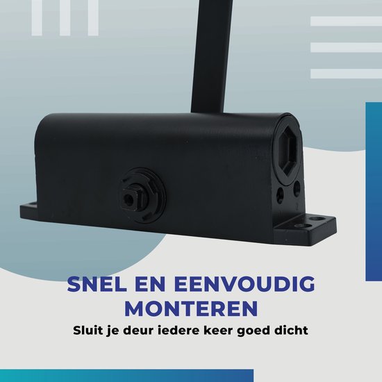 Gtrise Adjustable Door closer - T/M 100KG - Large - Incl mounting kit - Hydraulic - High quality - For indoor & outdoor - Many functions - Door closer - Door spring