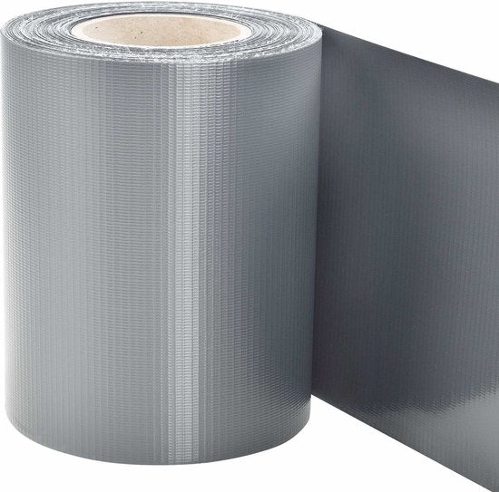 PVC-Sichtschutzstreifen - 3 Stück - 35 Meter - Grau - inkl. Befestigungsclips